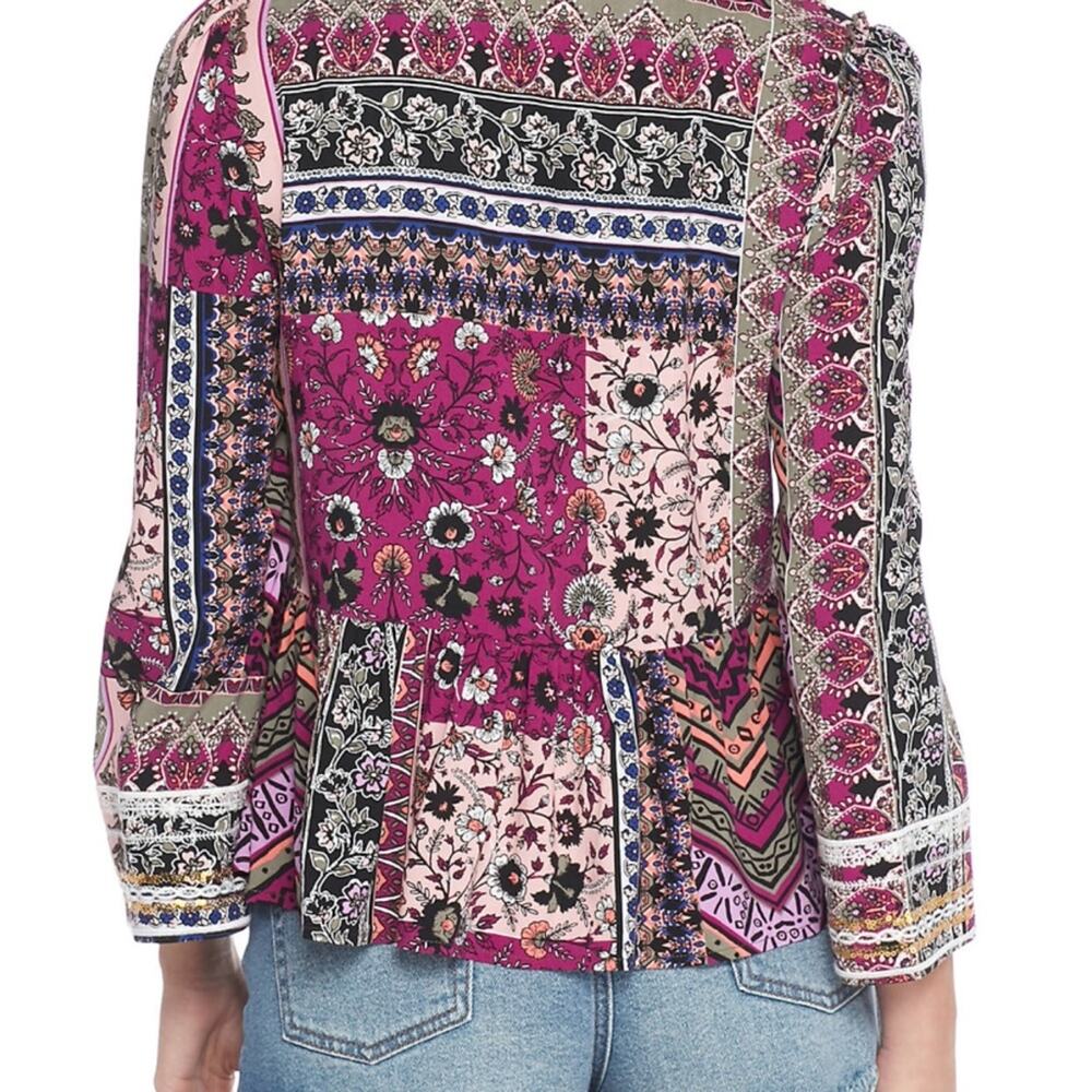 Wonderly Multicolor Patchwork Boho Open Front Car… - image 3